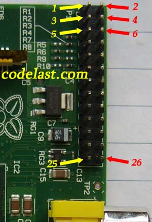 Raspberry Pi GPIO pinouts real photo